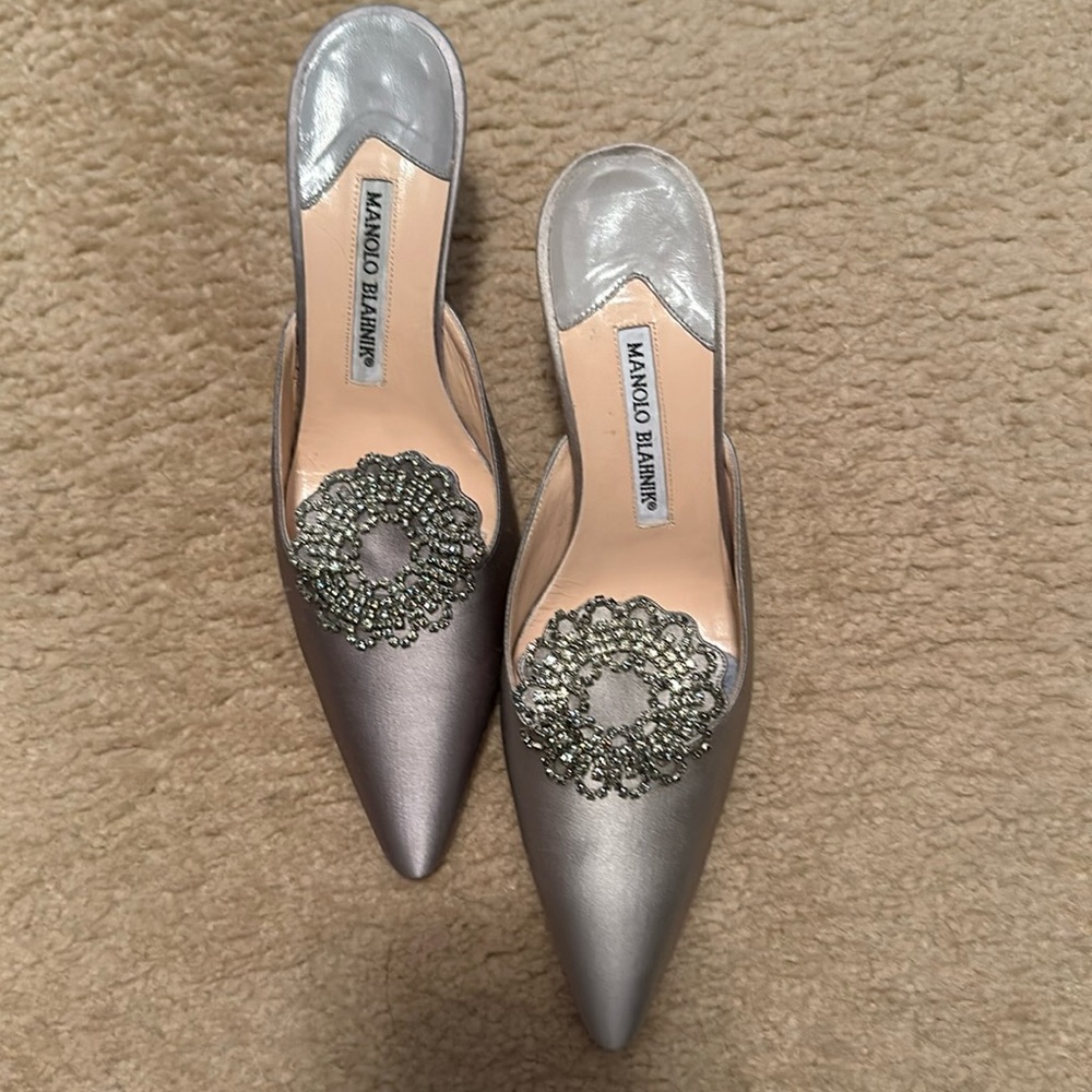 Manolo Blahnik, worn one time, excellent condition. Perfect for special occasion